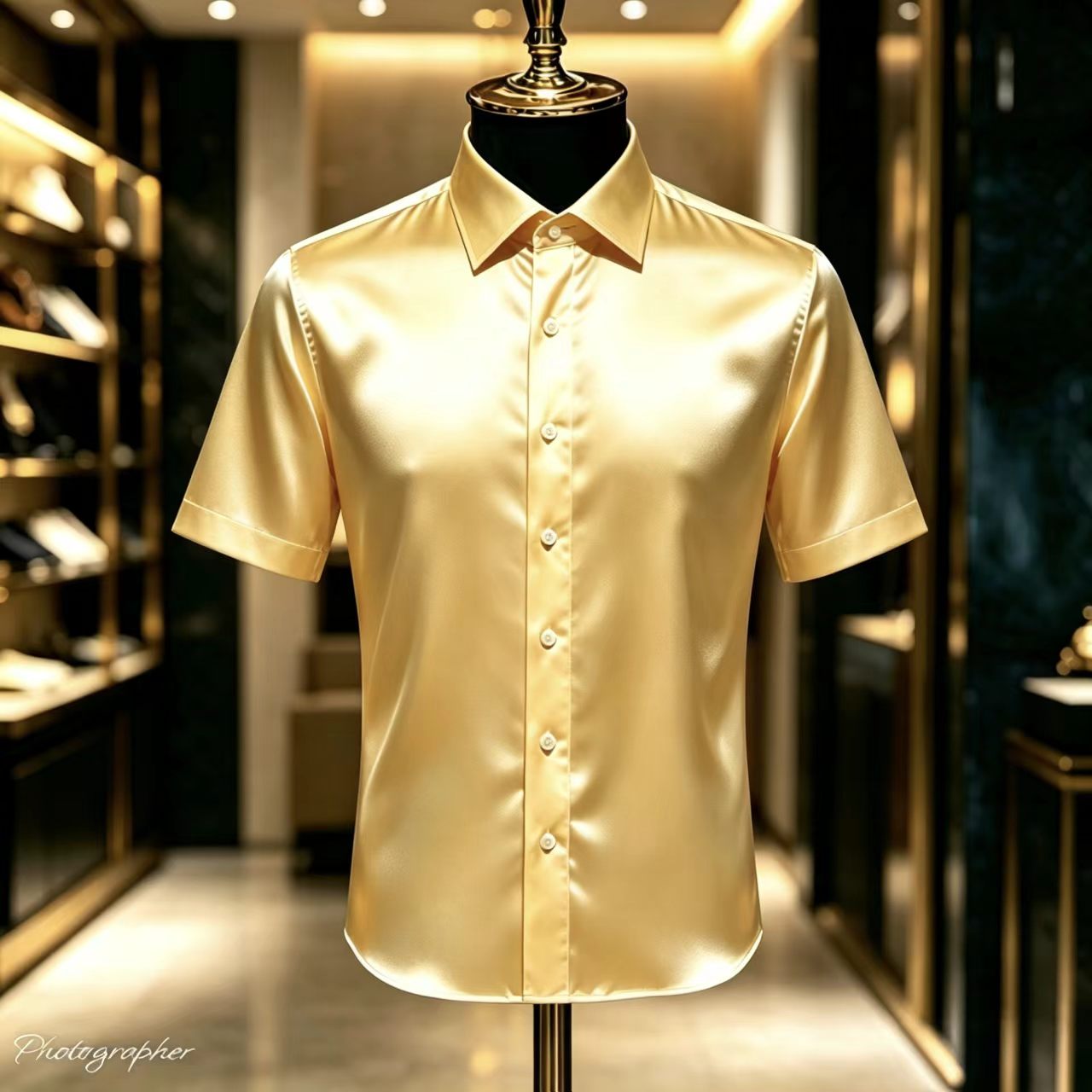 Erkek Düz Renk Saten Kısa Koll - Mens Satin Silk Dress Shirt incelemesi ve fiyatı