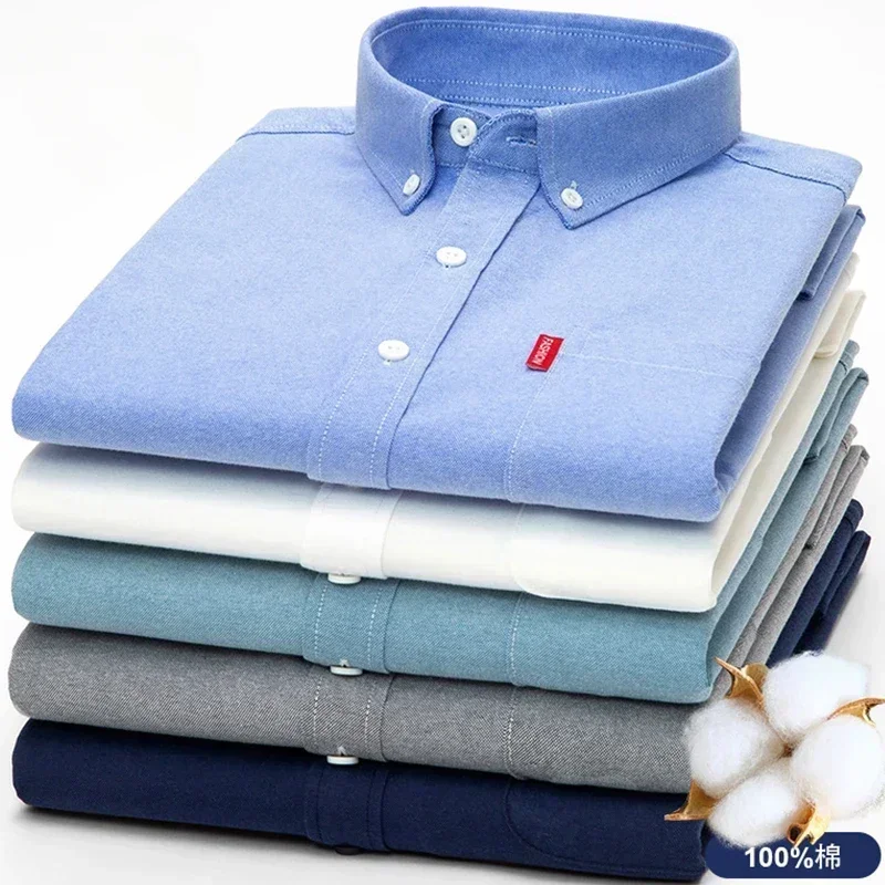 100% saf pamuk erkek düz renk  - Oxford Cotton Casual Shirt Business incelemesi ve fiyatı