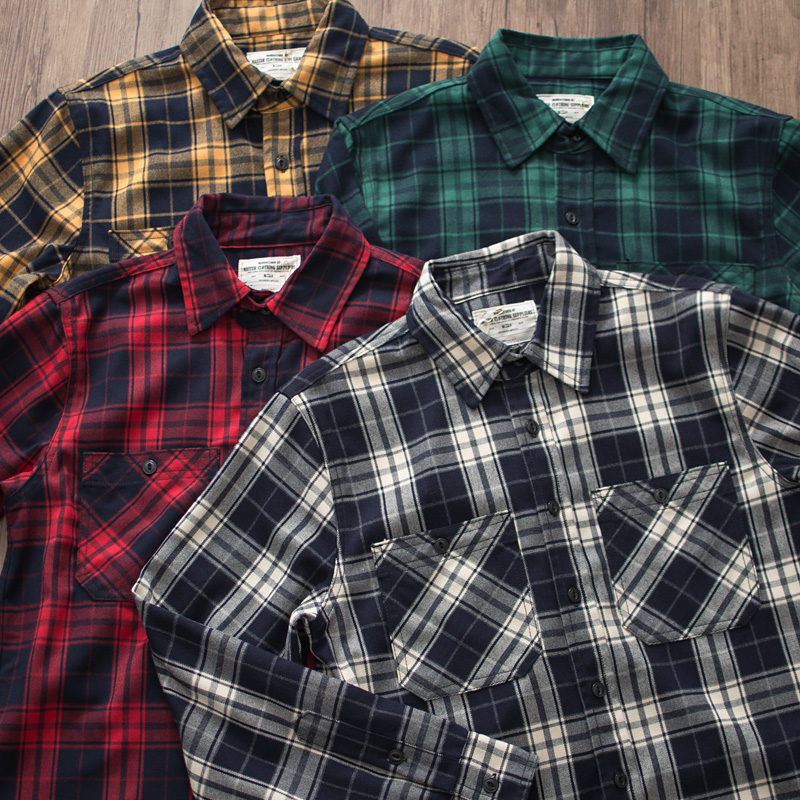 Sonbahar Yeni Amerikan Retro 3 - Flannel Plaid Shirt Heavy Weight incelemesi ve fiyatı
